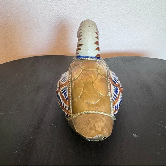 Vintage Mexican Tonala Pottery and Brass Duck - Picture 7 of 8